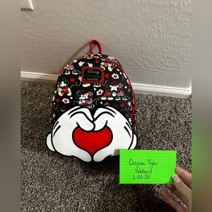 Mickey & Minnie Heart Hands Valentines Day Mini Loungefly Backpack